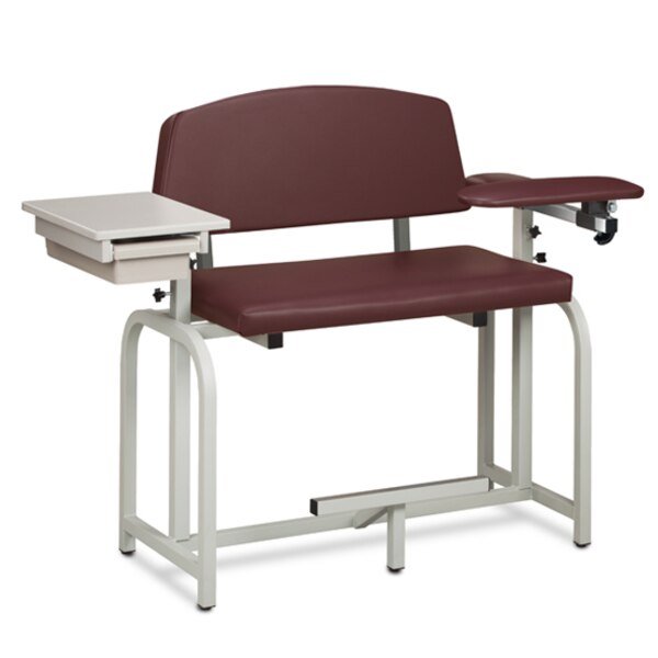X-Wide/X-Tall, Blood Chair/Padded Flip Arm & Drawer, Burgundy, Clinton, Mfr#: 66092-3BG